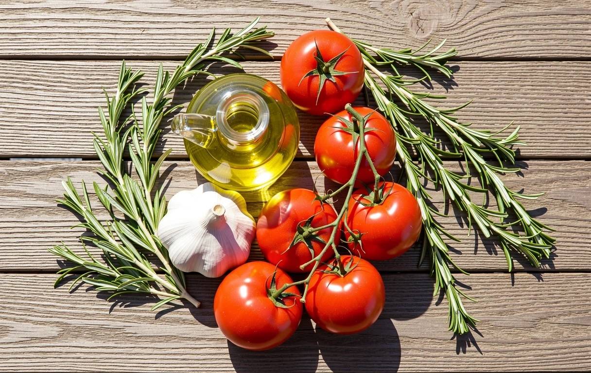Ingredientes mediterráneos frescos